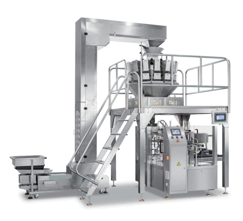 Rotary Premade Pouch Machine wtih Multi-heads Weigher - Granule Packing Machine - toplinkpack.com